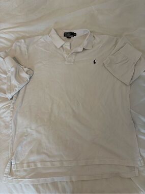 Polo by Ralph Lauren Men's White Polo with Navy Pony